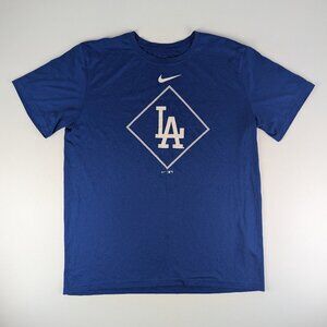 Nike Dri-Fit Los Angeles Dodgers Short Sleeve Tee Shirt Blue Men's Size L LA MLB